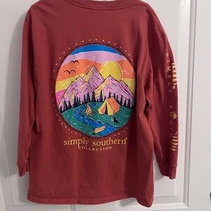 Simply Southern Kids' Maroon Adventure Long Sleeve Tee